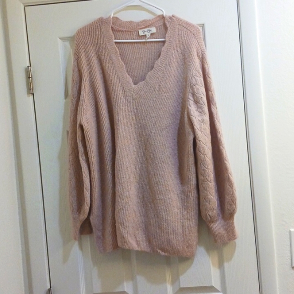 V Neck Jessica Simpson Sweather rose pink